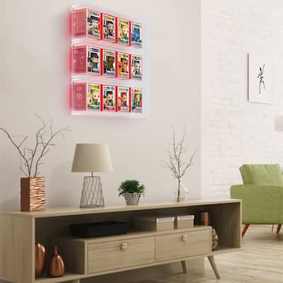OnDisplay Wall/Table Mount Deluxe Neon Acrylic Display for Funko Pop/Dolls/Figurines - Bobbleheads, Blinds, and Collectibles