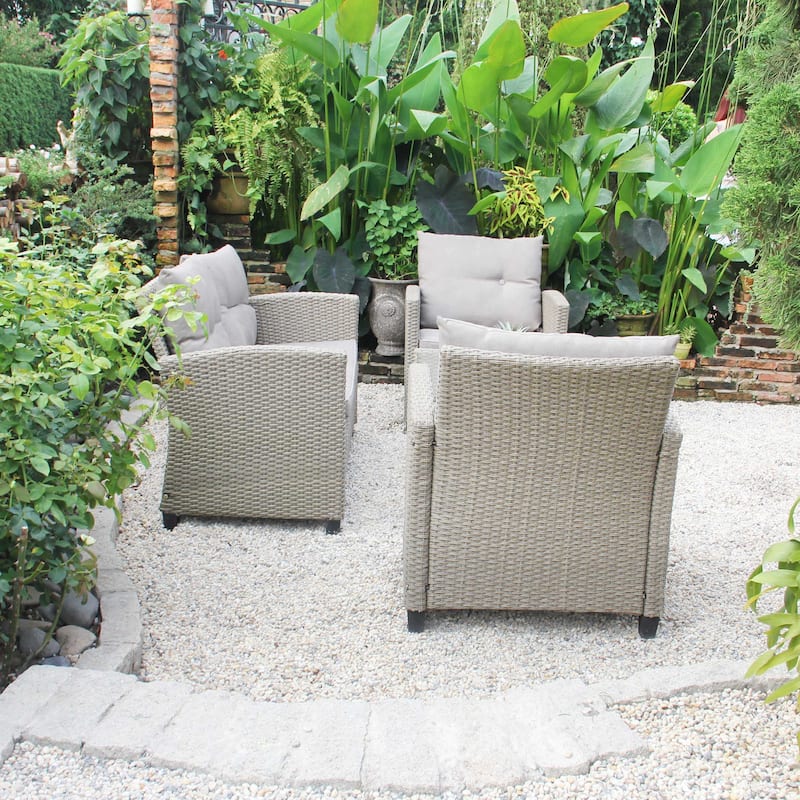 M4H Versailles 4-Piece Wicker Sectional Outdoor Conversation Set