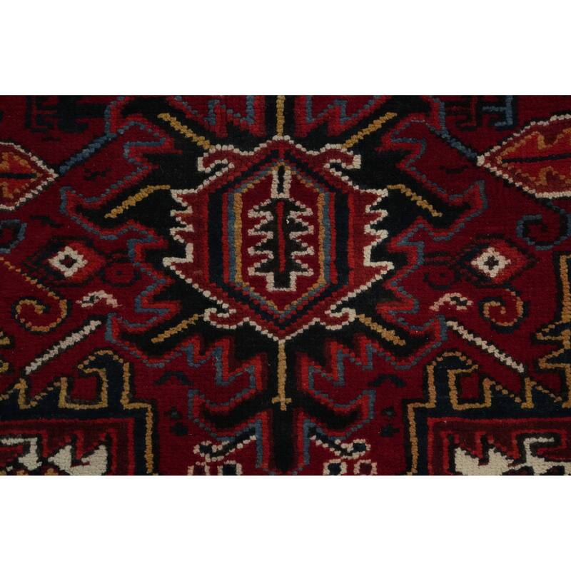 Hand Knotted Oriental 100% Wool Carpet Traditional Medallion Red Heriz Area Rug - 10' 0'' X 7' 1''