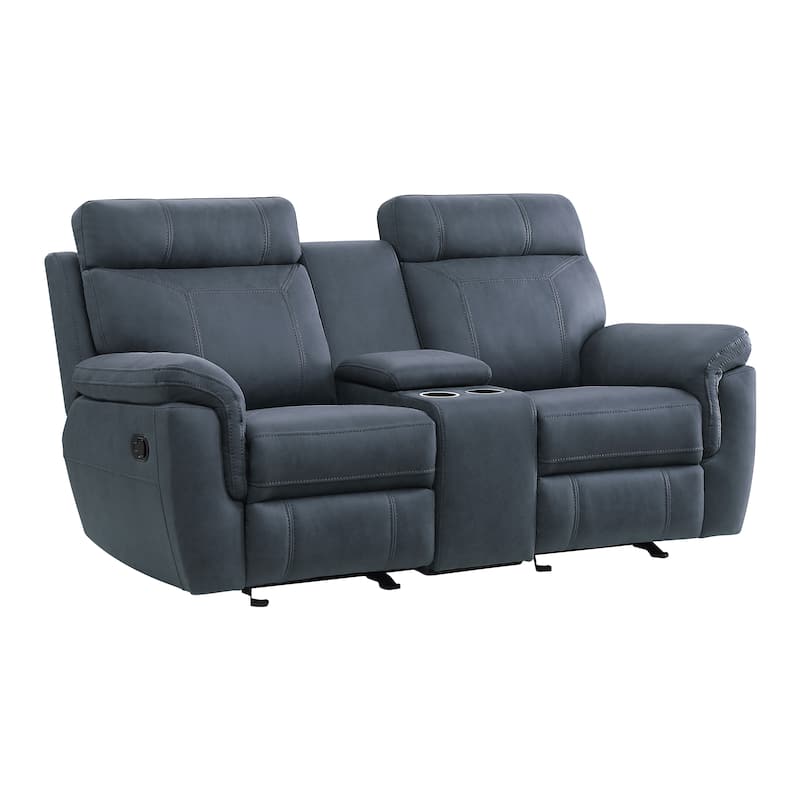 Metz Double Glider Reclining Loveseat - Blue