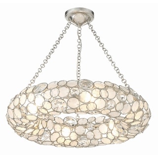 Palla 6 Light Antique Silver Chandelier - 24"W x 5.25"H x 24"D