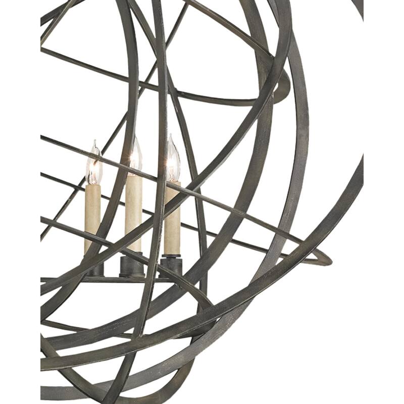 Currey & Company Genesis Black Orb Chandelier - 37"h x 35"dia
