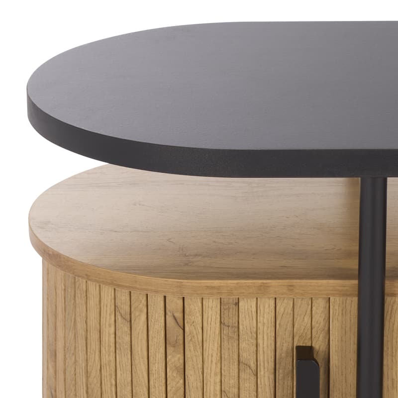 SAFAVIEH Home Etka 2-Drawer Tambour Door Media Stand - 55"W x 16"D x 20"H