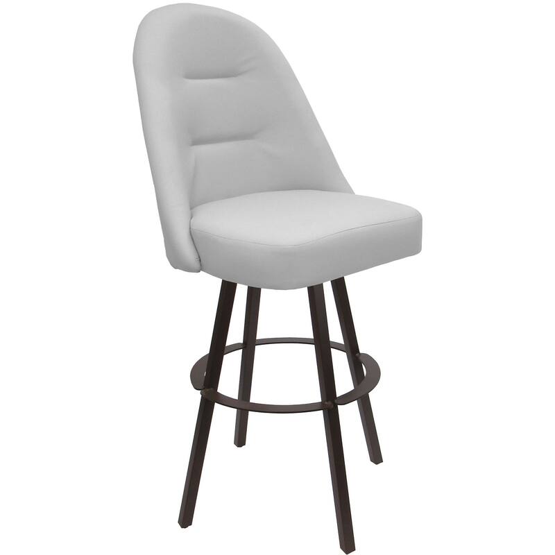 Swivel Counter Bar or Extra Tall Metal Bar Stool - M-235 Warren Base - N/A - White Vinyl - Brown - Counter Height