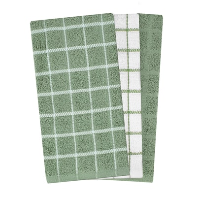 Terry Check Kitchen Towel, 3-Pack