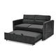 preview thumbnail 4 of 7, Modern Chenille Padded Loveseats Sofa Bed with Pull-out Bed with 3 Positions Adjsutable Back and Two Arm Pocket, Plastic Leg