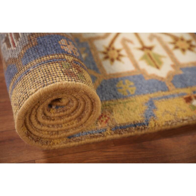 Kazak Runner Rug Hand-Knotted Traditional Wool Carpet - 2'7"x 8'0"