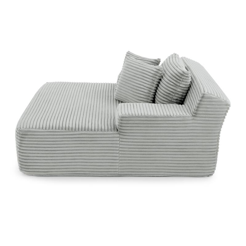 Roomfitters Velvet Lounge Chair No Assembly Required, Fluffy Single Lazy Sofa for Living Room and Bedroom