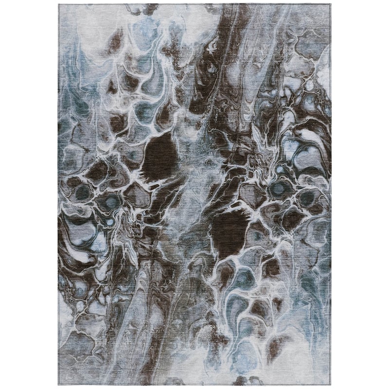 HomeRoots Abstract Transitional Rectangle Outdoor Rug
