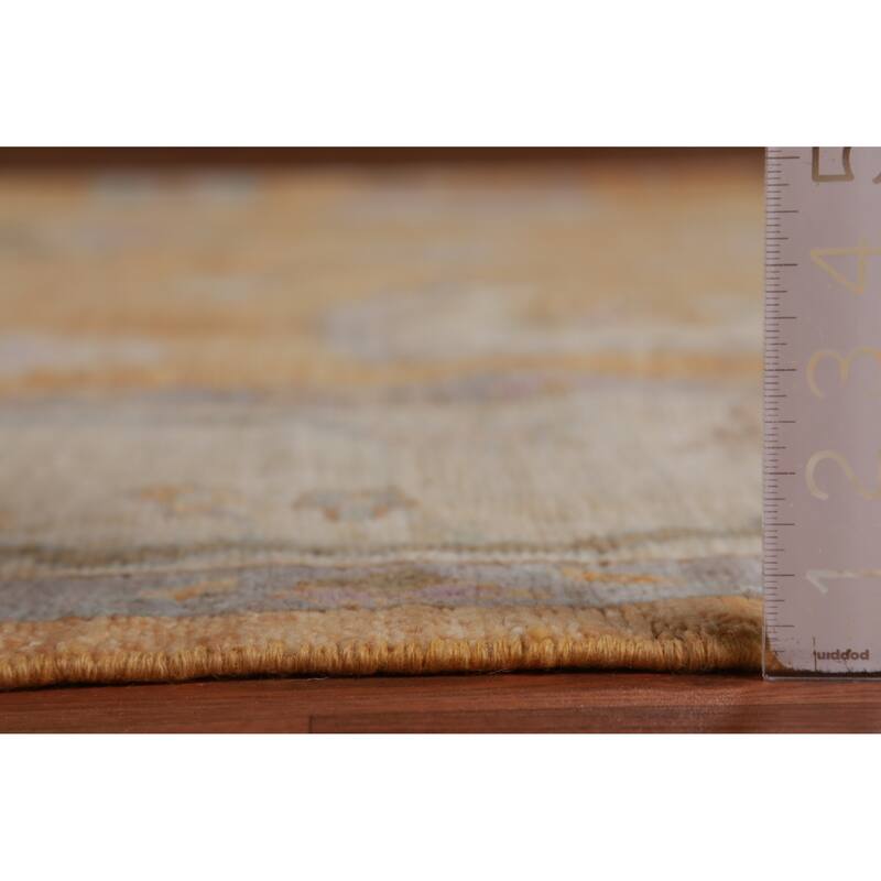Hand Knotted Oriental 100% Wool Carpet Transitional All-Over Oranges & Rust Oushak Area Rug - 9' 10'' X 8' 7''