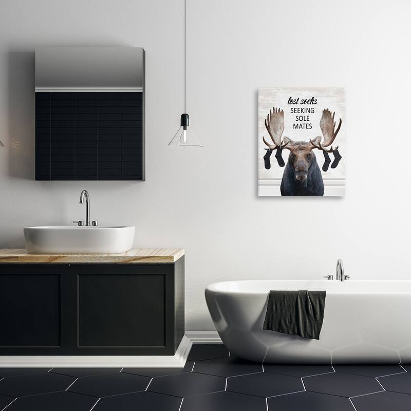 Stupell Lost Socks Seeking Sole Mates Canvas Wall Art Design By Lettered and Lined