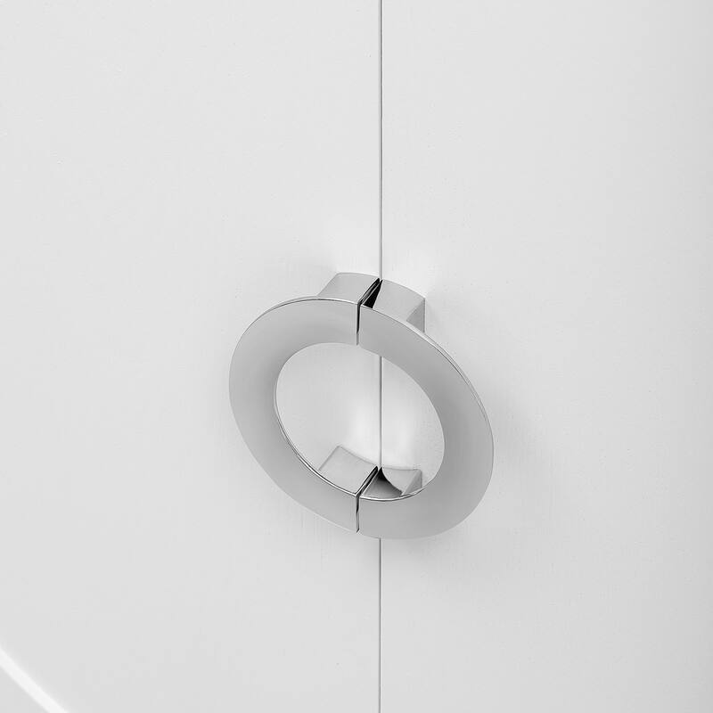 Simple Storage Accent with Solid Wood Veneer and Metal