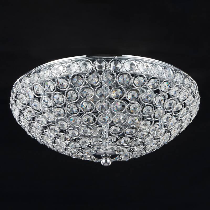 CO-Z 12-inch 2 Light Crystal Chandelier Flush Mount Ceiling Light - Transparent