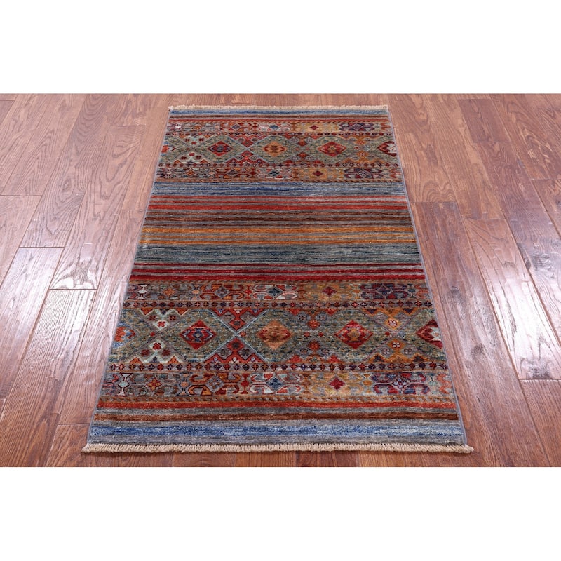 Golden Nile Khorjin Persian Gabbeh Handmade Wool Rug - 2' 7" X 4' 3"