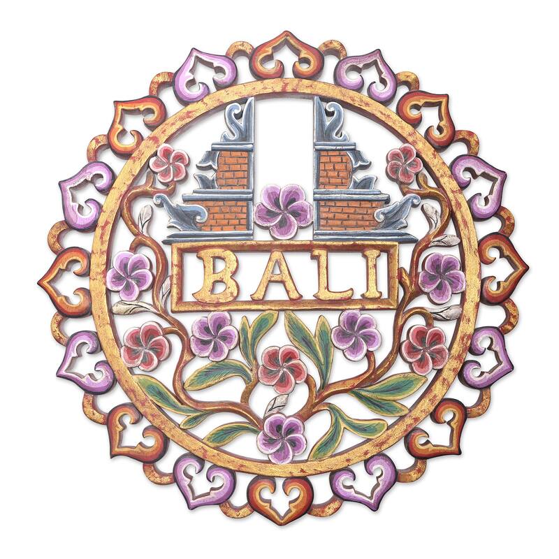 Novica Handmade Heavens Gate Wood Relief Panel