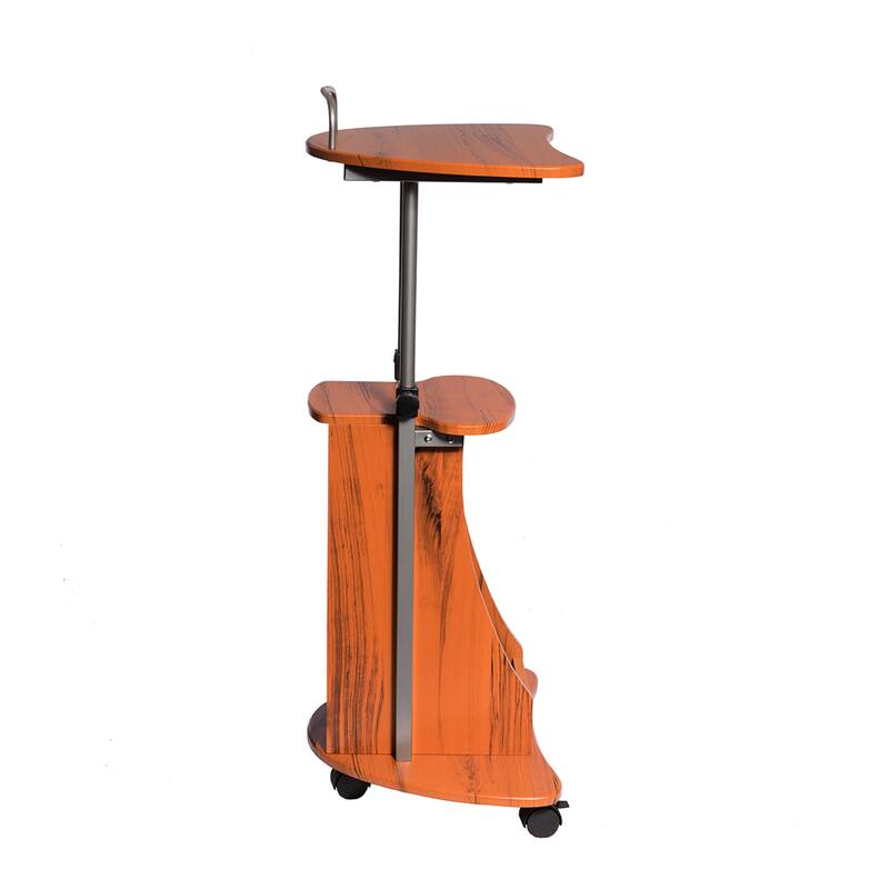 Sit To Stand Rolling Adjustable Height Laptop Cart With Storage , From 28 inches up to 43 inches