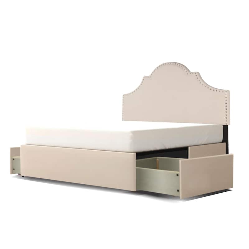 Portsmith "Mammoth" Upholstered Platform 2 Drawer Storage Bed - King