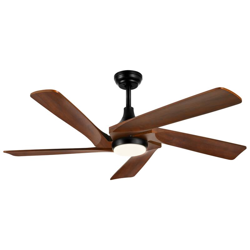 Moasis 52" Modern Remote Control Ceiling Fan with Lights and 5 Solid Wood Blades