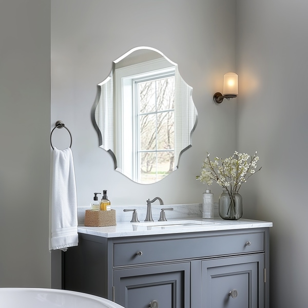 BED & BATH BEYOND ウォールミラー 　鏡　ミラー　46x56 BED & BATH BEYOND ウォールミラー 鏡 ミラー 46x56 Black White