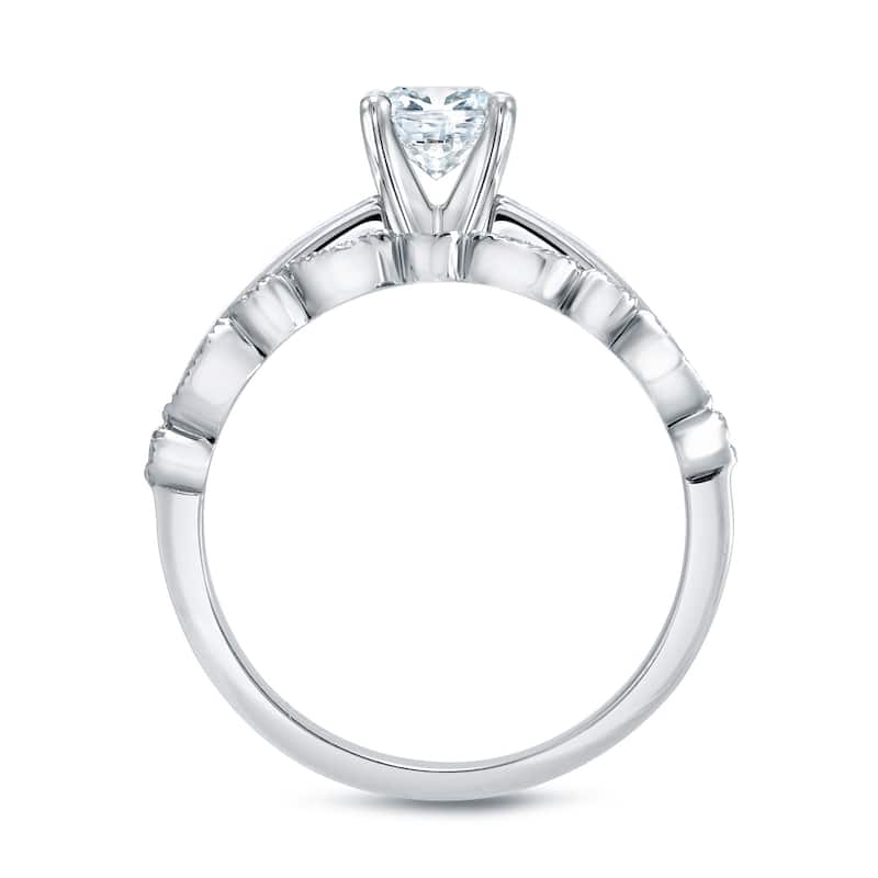 Auriya 14k Gold 1 1/6ctw Vintage Cushion-cut Solitaire Diamond Engagement Ring Set
