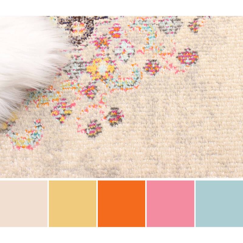 ECARPETGALLERY Machine Made Lea Ivory Area Rug