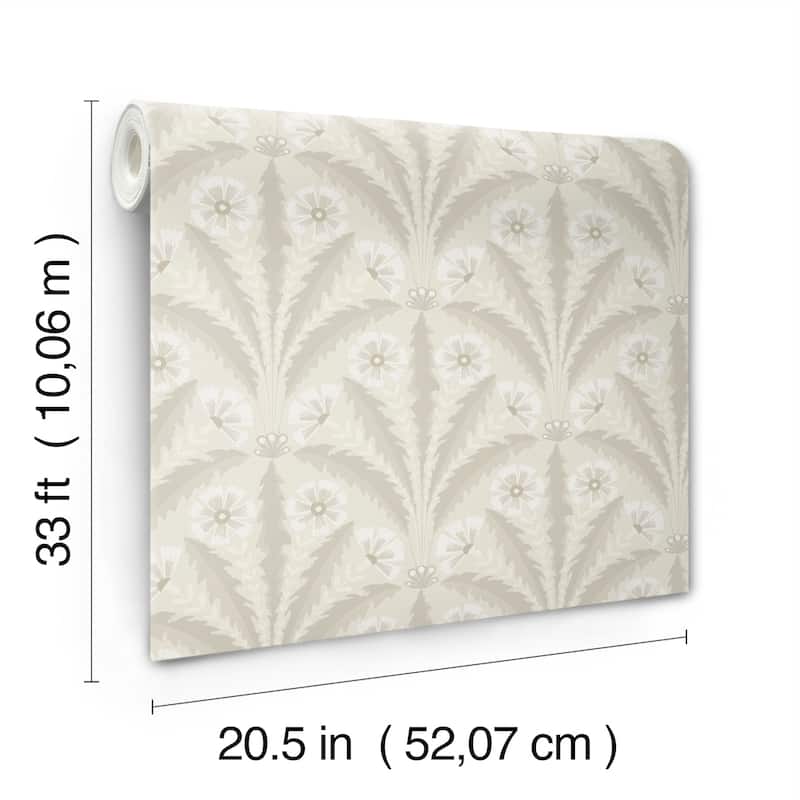 Chesapeake Tap Root Beige Floral Damask Wallpaper