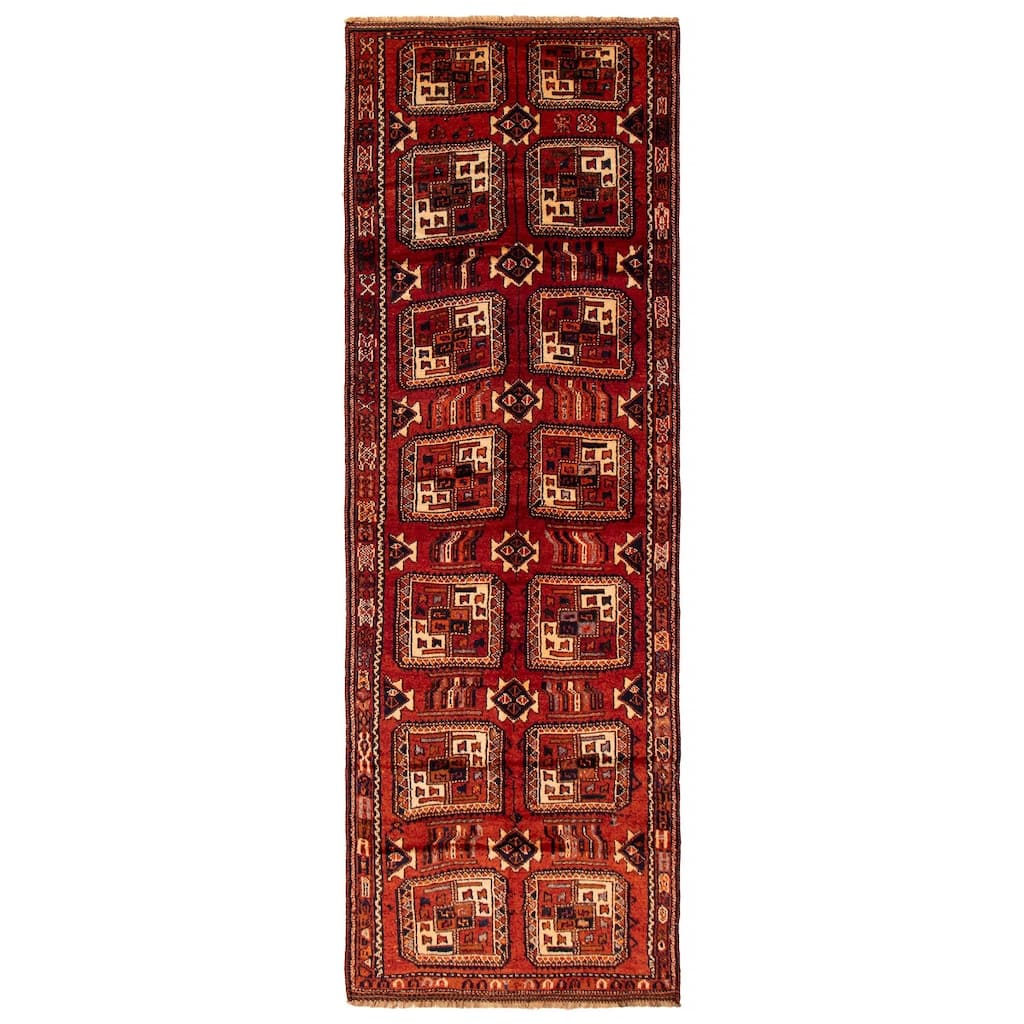 ECARPETGALLERY Hand-knotted Melis Vintage Red Wool Rug - 4'3 x 13'0