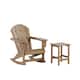Laguna Poly Rocking Adirondack Chair with Side Table - Weathered Wood