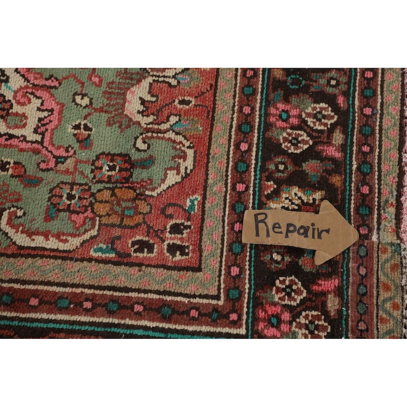 Hamedan Persian Vintage Area Rug Hand-Knotted Wool Carpet - 6'8" x 9'7"