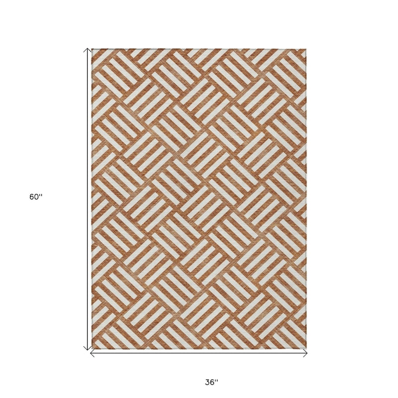 HomeRoots Geometric Transitional Rectangle Outdoor Rug
