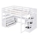 Full Loft Bed with Hidden Storage & Shelves - White - Bed Bath & Beyond ...