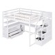 preview thumbnail 24 of 30, Full Size Grey Loft Bed with Desk, Shelves, Storage Staircase, and Two Built-in Drawers for Maximized Space