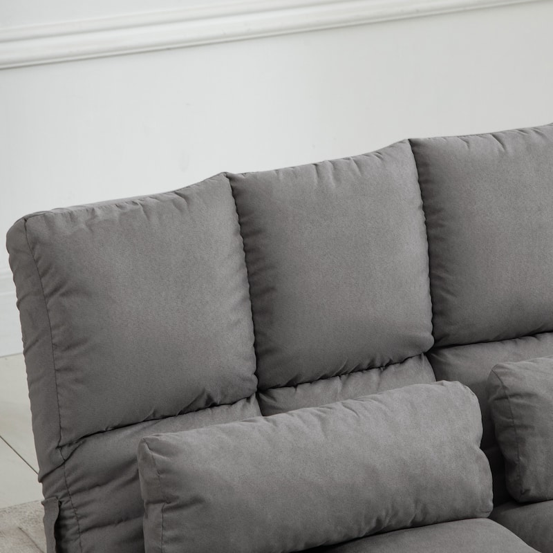 Modern 40.25" Folding Upholstered Loveseat Chaise Lounges Chair with 2 Pillows and Adjustable Backrest
