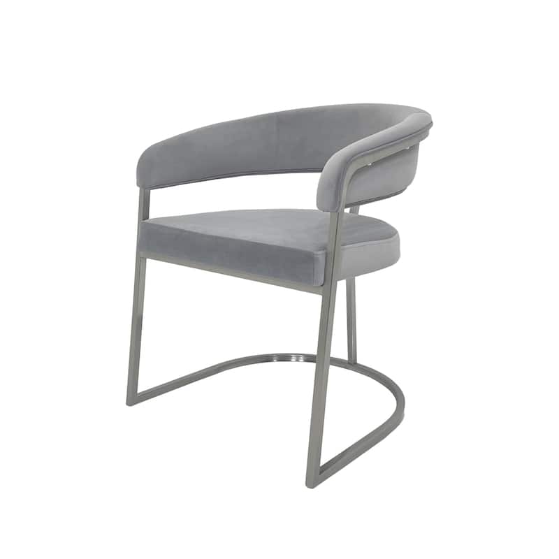 Dining Chair with Velvet Cushion and Matte Gold Legs