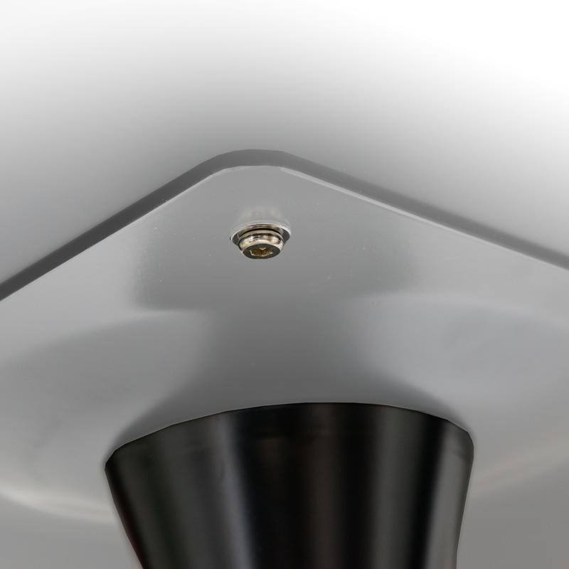 Bristol 35 Inch Mid Century Modern Round Dining Table, Wood Top & Glossy Iron Pedestal Base for Kitchen & Dining Room