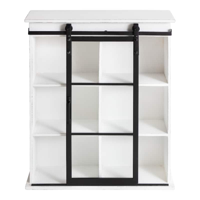 Kate and Laurel Barnhardt Decorative Wood Cabinet with Sliding Door - 22x28