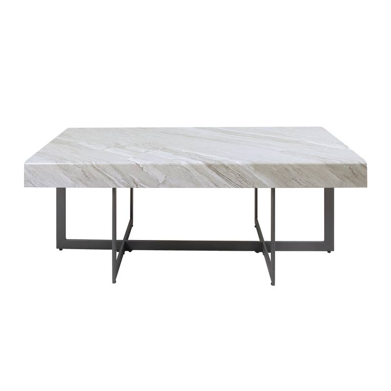 Granala Contemporary Grey 47-inch Faux Marble Coffee Table with Drawers by Furniture of America