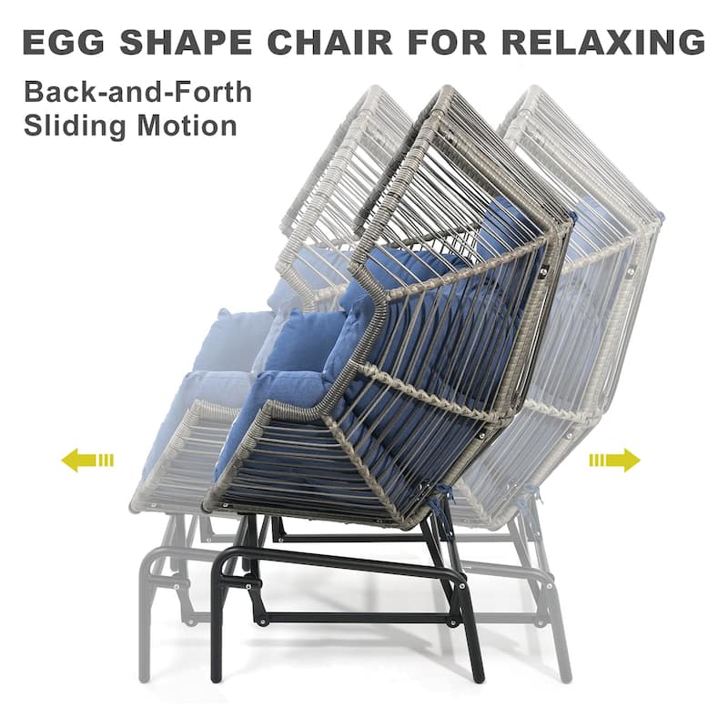 Gymojoy Outdoor Oversized Egg Basket Rocking Chair