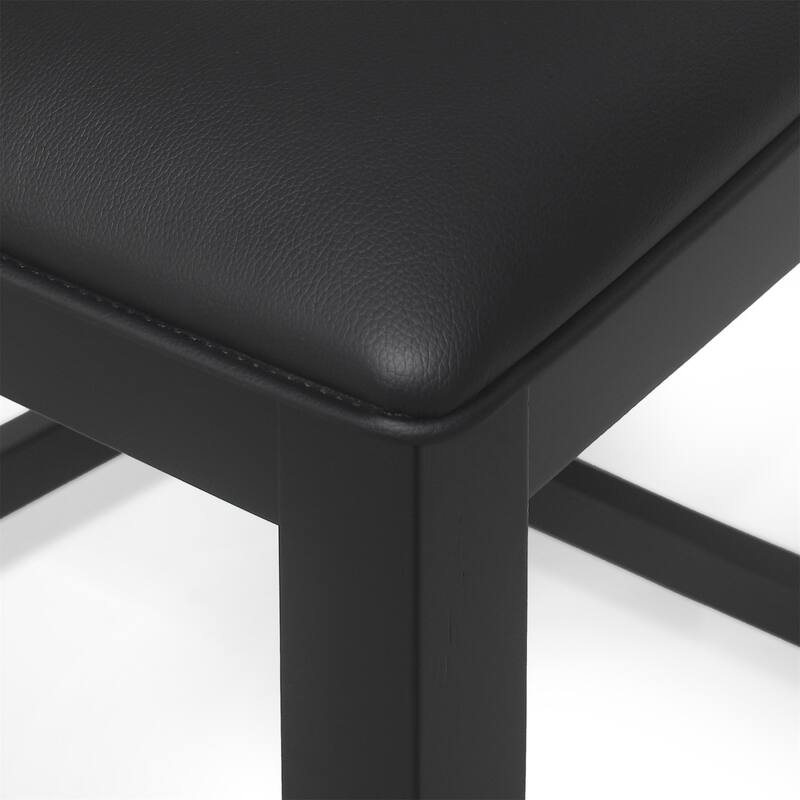 Farmhouse Upholstered Wood Counter Stools (Set of 2)