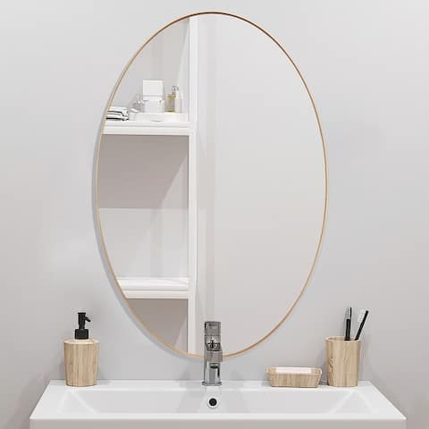 Oval Mirror Wall-Mounted Vanity Mirror mit Metal Frame for Bathroom