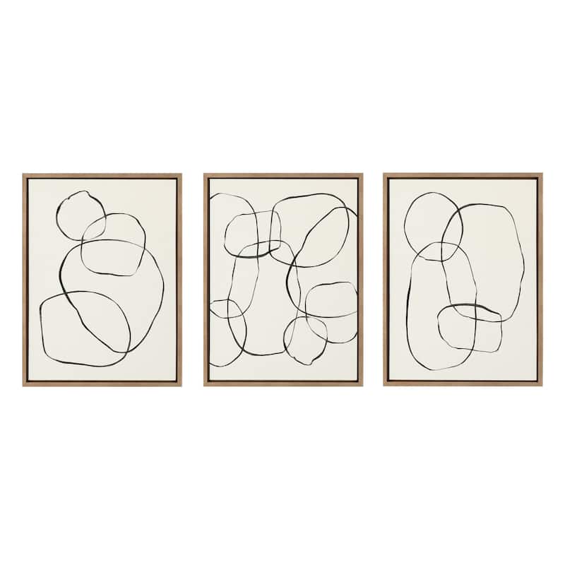 Kate and Laurel Sylvie Circles Framed Canvas by Teju Reval