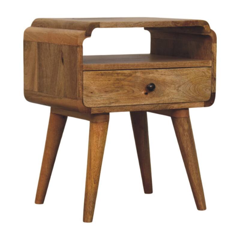 HomeRoots 22" Light Brown Solid Wood One Drawer Nightstand
