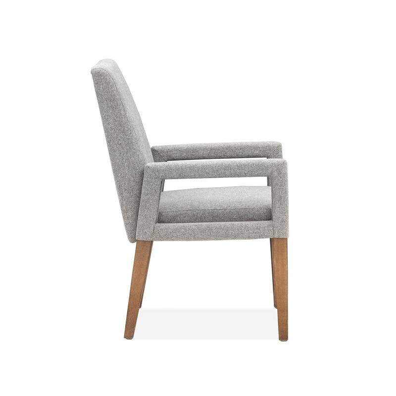 Magnussen Home Lindon Belgian Wheat Grey Upholstered Arm Chair Two Pack - 23.75''W x 24.13''D x 37.25''H