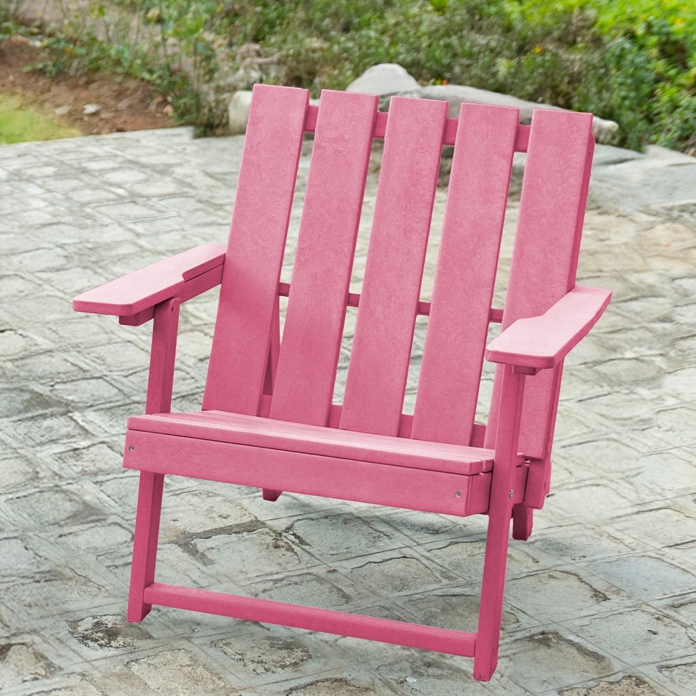 Shoreline Fully Assembled All-Weather HDPE Outdoor Folding Modern Adirondack Chair