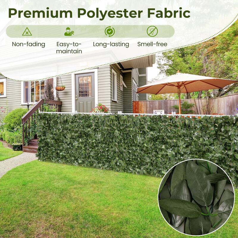 Gymax 120'' x 40'' Artificial Ivy Privacy Fence Faux Ivy Vines