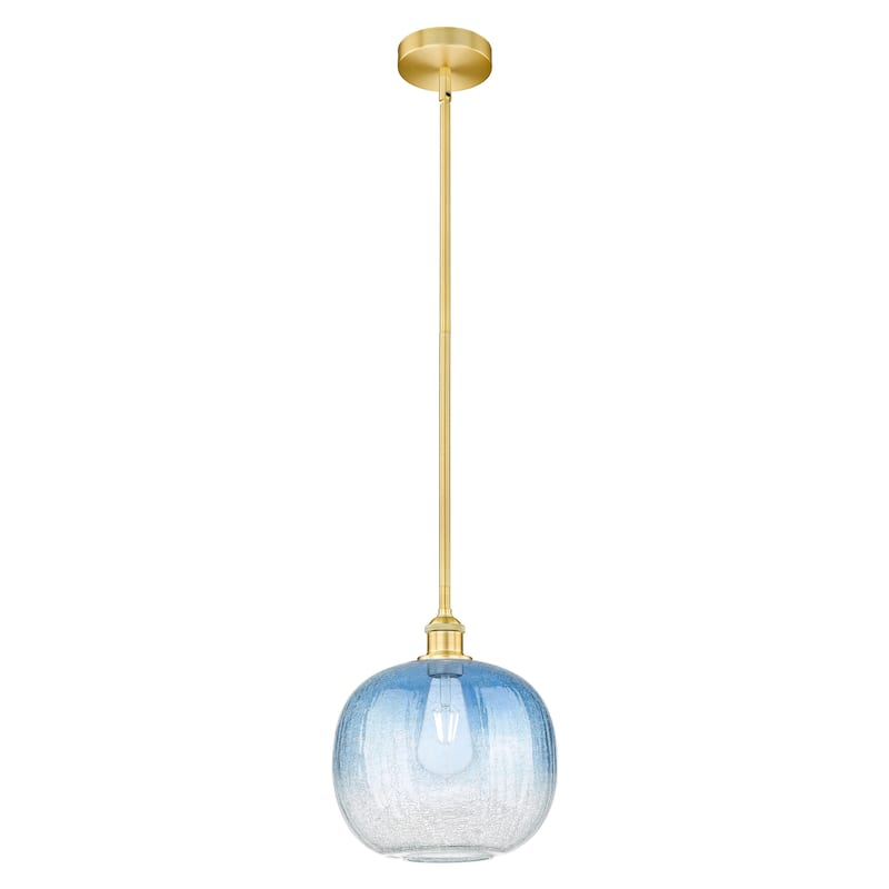 Innovations Lighting Endless Possibilities Edison - Brookhaven Sphere - 1 Light 11" Stem Hung Mini Pendant - Satin Gold/Sapphire Blue