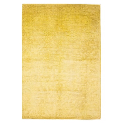 ECARPETGALLERY Hand-knotted Vibrance Olive Wool Rug - 5'10 x 8'8