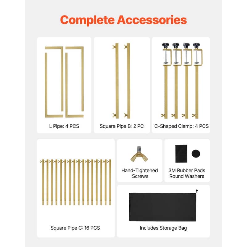 Adjustable Table Arch Stand with Clamps and Square Tube Metal Rod Frame Ideal for Indoor or Outdoor Decoration
