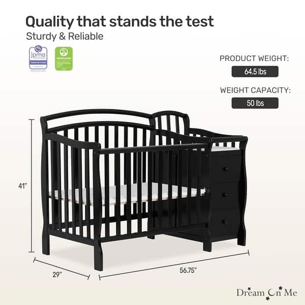 Dream On Me Casco 4-in-1 Mini Crib and Changing Table