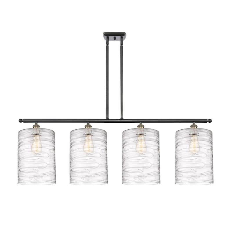 Innovations Lighting Cobbleskill - 4 Light 48" Island Light - Deco Swirl/Black Antique Brass
